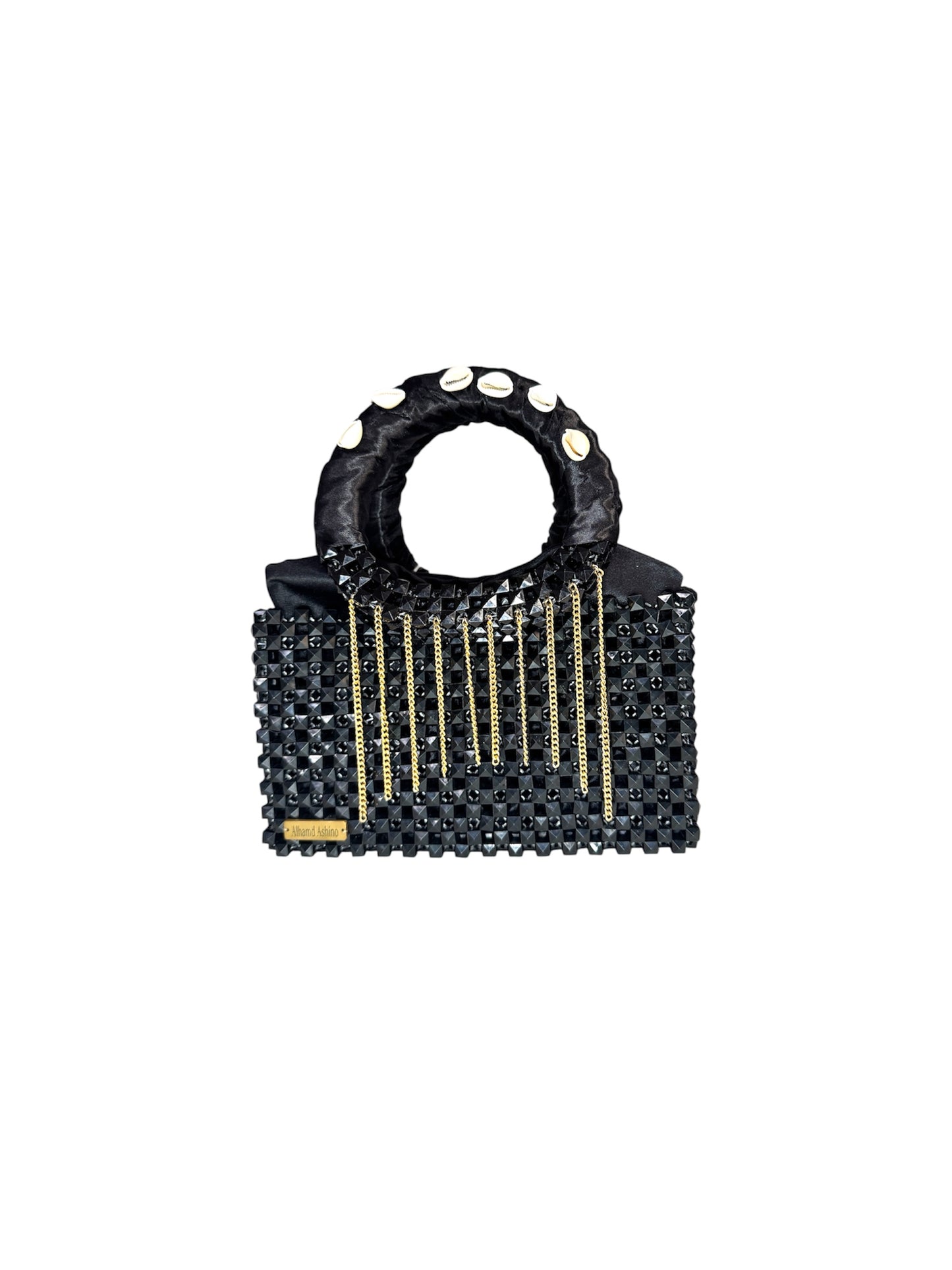 Elegant Handcrafted Bead Bag with Cowrie Adornments